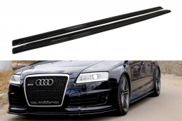 Seitenschweller Ansatz Cup Leisten passend für Audi RS6 C6 schwarz Hochglanz