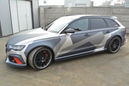 Seitenschweller Ansatz Cup Leisten für Audi RS6 C7 / C7 FL Carbon Look