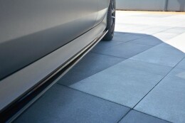 Seitenschweller Ansatz Cup Leisten für V.1 für Audi RS7 C7 schwarz Hochglanz