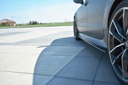 Seitenschweller Ansatz Cup Leisten für V.1 für Audi RS7 C7 schwarz Hochglanz