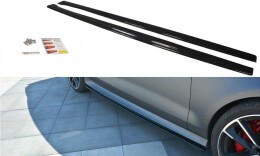 Seitenschweller Ansatz Cup Leisten V.1 passend für Audi RS7 C7 schwarz Hochglanz