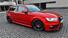 Seitenschweller Ansatz Cup Leisten für V.1 für Audi S3 / A3 S-Line Sportback 8V / 8V Facelift schwarz Hochglanz