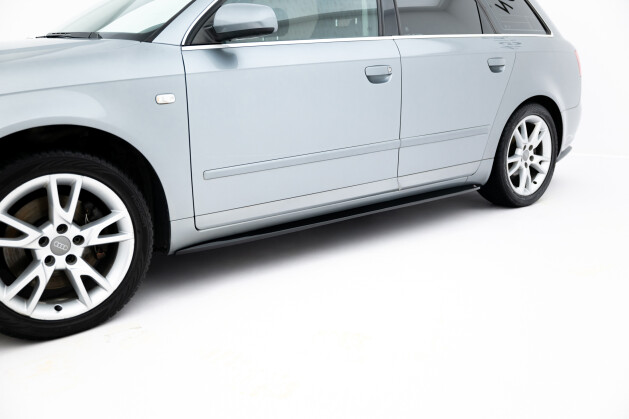 Seitenschweller Ansatz Cup Leisten V.1 passend für Audi S4 / A4 / A4 S-Line B6 / B7 schwarz Hochglanz
