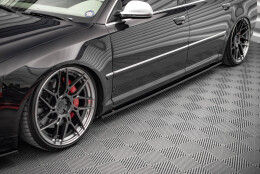 Seitenschweller Ansatz Cup Leisten passend für AUDI S8 D3 schwarz Hochglanz