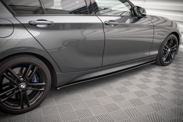 Street+ Seitenschweller Leisten V.1 passend für BMW 1er F20 M135i / M140i / M-Paket schwarz Hochglanz
