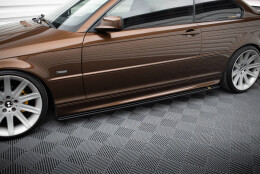 Seitenschweller Ansatz Cup Leisten V.1 passend für BMW 3er E46 M Paket COUPE schwarz Hochglanz