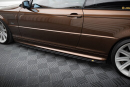 Street+ Seitenschweller Leisten V.1 passend für BMW 3er E46 M Paket Coupe schwarz Hochglanz