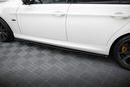 Seitenschweller Ansatz Cup Leisten für BMW 3er M-Paket Limousine / Touring E90 / E91 schwarz Hochglanz