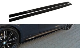 Seitenschweller Ansatz Cup Leisten für BMW 4er F32 M Paket schwarz Hochglanz