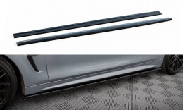 Seitenschweller Ansatz Cup Leisten passend für BMW 4er Coupe / Gran Coupe / Cabrio M-Paket F32 / F36 / F33 schwarz Hochglanz