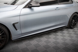 Seitenschweller Ansatz Cup Leisten passend für BMW 4er Coupe / Gran Coupe / Cabrio M-Paket F32 / F36 / F33 schwarz Hochglanz