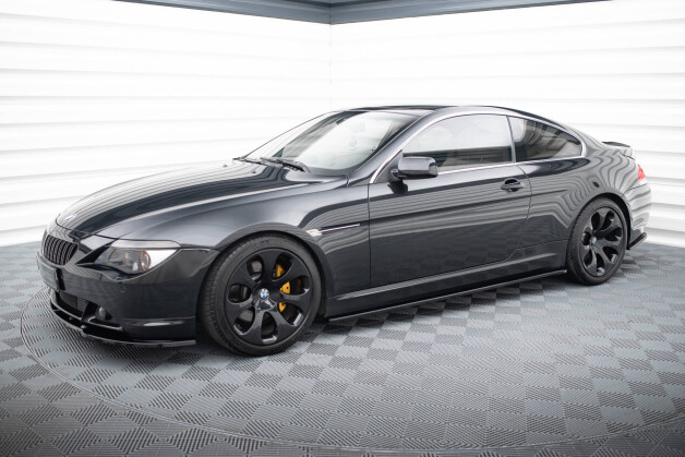 Seitenschweller Ansatz Cup Leisten passend für BMW 6er Coupe E63 / Cabrio E64 schwarz Hochglanz