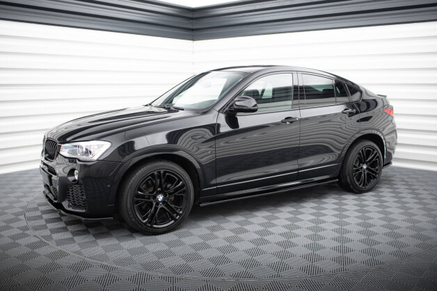Seitenschweller Ansatz Cup Leisten passend für BMW X4 M Paket schwarz Hochglanz