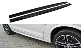 Seitenschweller Ansatz Cup Leisten für BMW X4 M Paket schwarz Hochglanz