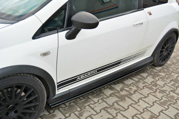 Seitenschweller Ansatz Cup Leisten passend für FIAT GRANDE PUNTO ABARTH schwarz Hochglanz