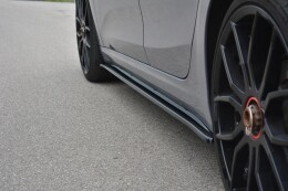 Seitenschweller Ansatz Cup Leisten für Fiat Tipo S-Design schwarz matt