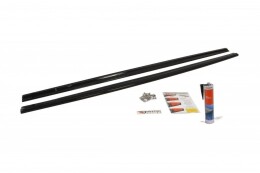 Seitenschweller Ansatz Cup Leisten für Ford Focus ST Mk2 FL schwarz Hochglanz