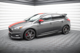 Seitenschweller Ansatz Cup Leisten passend für Ford Focus ST / ST-Line Mk3 / Mk3 FL Hatchback / Kombi schwarz Hochglanz