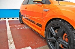 Seitenschweller Ansatz Cup Leisten passend für Ford Focus ST Mk2 schwarz Hochglanz
