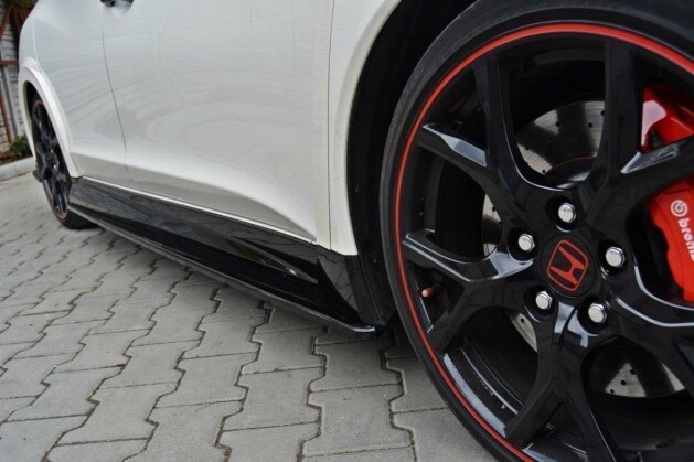 Seitenschweller Ansatz Cup Leisten passend für HONDA CIVIC IX TYPE R schwarz Hochglanz