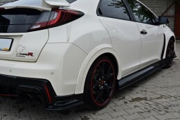 Seitenschweller Ansatz Cup Leisten passend für HONDA CIVIC IX TYPE R schwarz Hochglanz