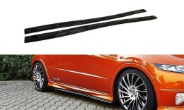 Seitenschweller Ansatz Cup Leisten passend für HONDA CIVIC VIII TYPE S/R schwarz Hochglanz