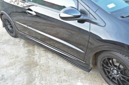 Seitenschweller Ansatz Cup Leisten passend für HONDA CIVIC VIII TYPE S/R schwarz Hochglanz