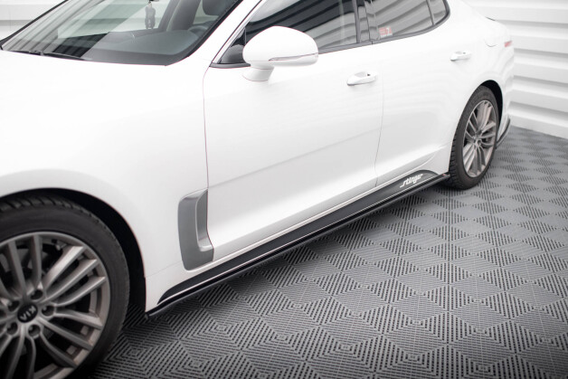 Seitenschweller Ansatz Cup Leisten passend für Kia Stinger GT / GT-Line / Standard Mk1 schwarz Hochglanz