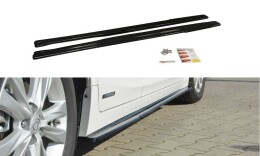 Seitenschweller Ansatz Cup Leisten für Lexus CT Mk1 Facelift schwarz Hochglanz