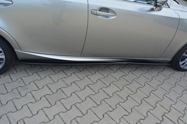 Seitenschweller Ansatz Cup Leisten passend für Lexus IS Mk3/ Mk3 Facelift schwarz Hochglanz