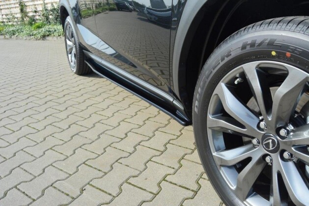 Street+ Seitenschweller Leisten passend für Lexus NX Mk1 /Mk1 FL schwarz Hochglanz