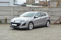 Seitenschweller Ansatz Cup Leisten für Mazda 3 Sport MK2  schwarz Hochglanz