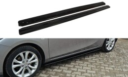 Seitenschweller Ansatz Cup Leisten passend für MAZDA 3 MK2 SPORT (vor Facelift) schwarz Hochglanz