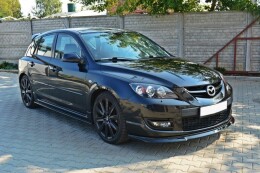 Seitenschweller Ansatz Cup Leisten passend für MAZDA 3 MPS MK1 (vor Facelift) schwarz Hochglanz