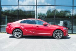 Seitenschweller Ansatz Cup Leisten passend für Mazda 6 Limousine GJ (Mk3) schwarz Hochglanz