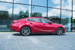 Seitenschweller Ansatz Cup Leisten passend für Mazda 6 Limousine GJ (Mk3) schwarz Hochglanz