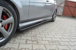 Seitenschweller Ansatz Cup Leisten für Mercedes C W204 AMG-Line (vor Facelift) schwarz Hochglanz