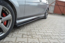 Seitenschweller Ansatz Cup Leisten passend für Mercedes-Benz C Limousine / Kombi AMG-Line W204 / S204 schwarz Hochglanz