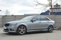 Seitenschweller Ansatz Cup Leisten passend für Mercedes-Benz C Limousine / Kombi AMG-Line W204 / S204 schwarz Hochglanz