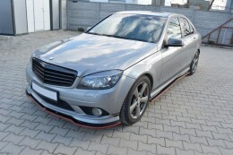 Seitenschweller Ansatz Cup Leisten passend für Mercedes-Benz C Limousine / Kombi AMG-Line W204 / S204 schwarz Hochglanz