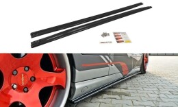 Seitenschweller Ansatz Cup Leisten passend für MERCEDES CL-KLASSE C215 schwarz Hochglanz