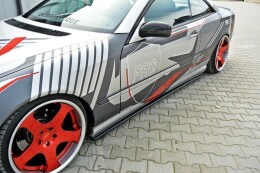 Seitenschweller Ansatz Cup Leisten passend für MERCEDES CL-KLASSE C215 schwarz Hochglanz