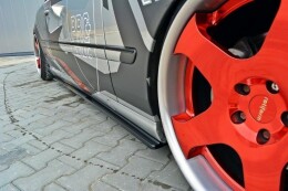 Seitenschweller Ansatz Cup Leisten passend für MERCEDES CL-KLASSE C215 schwarz Hochglanz