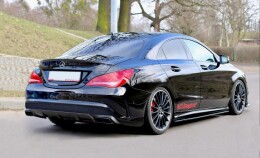 Seitenschweller Ansatz Cup Leisten passend für MERCEDES CLA 45 AMG C117/A45 AMG W176 (vor Facelift) schwarz Hochglanz