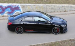 Seitenschweller Ansatz Cup Leisten passend für MERCEDES CLA 45 AMG C117/A45 AMG W176 (vor Facelift) schwarz Hochglanz