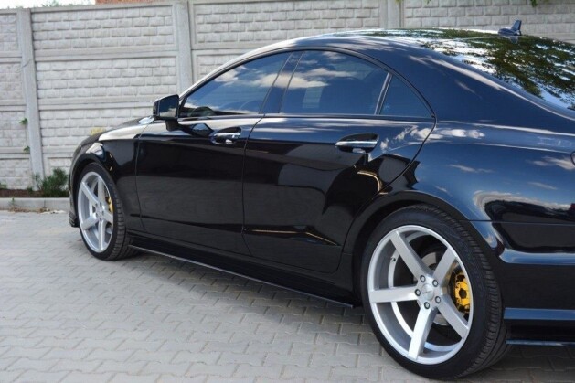 Seitenschweller Ansatz Cup Leisten passend für MERCEDES CLS C218 AMG LINE schwarz Hochglanz