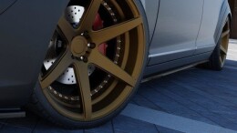 Seitenschweller Ansatz Cup Leisten für MERCEDES S-KLASSE W221 Lang schwarz matt
