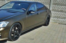 Seitenschweller Ansatz Cup Leisten passend für MERCEDES S-KLASSE W221 AMG LWB Carbon Look
