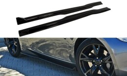 Seitenschweller Ansatz Cup Leisten für V.1 für Nissan 370Z schwarz Hochglanz