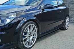 Seitenschweller Ansatz Cup Leisten passend für OPEL ASTRA H (FOR OPC / VXR) schwarz Hochglanz